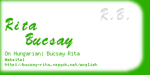 rita bucsay business card